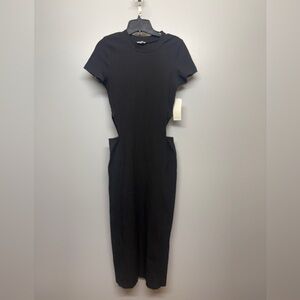 Tobi Black NWT Midi Stretch Dress with Side Cut-Outs SIZE M